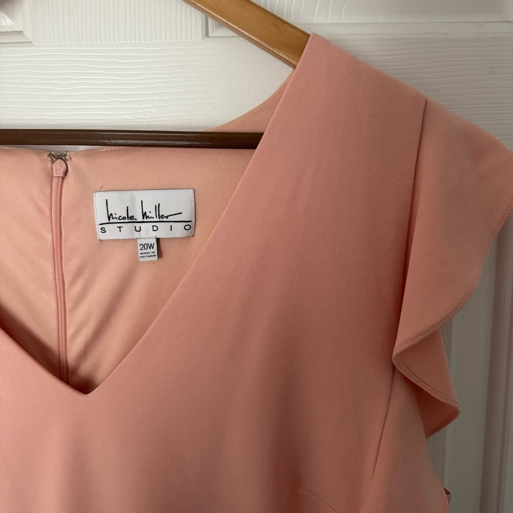 Plus Size Nicole Miller Studio Pink Ruffle Dress (great for showers, weddings)